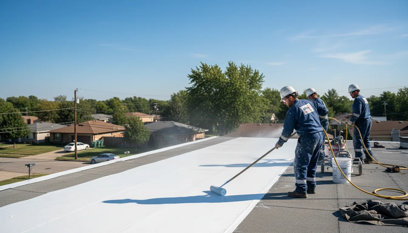 Commercial roof coating in Roland, OK near me